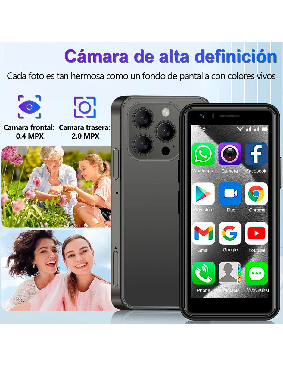 Mini Smartphone i15 Pro 4 Gb Ram y 32 Gb 3000 mah Negro
