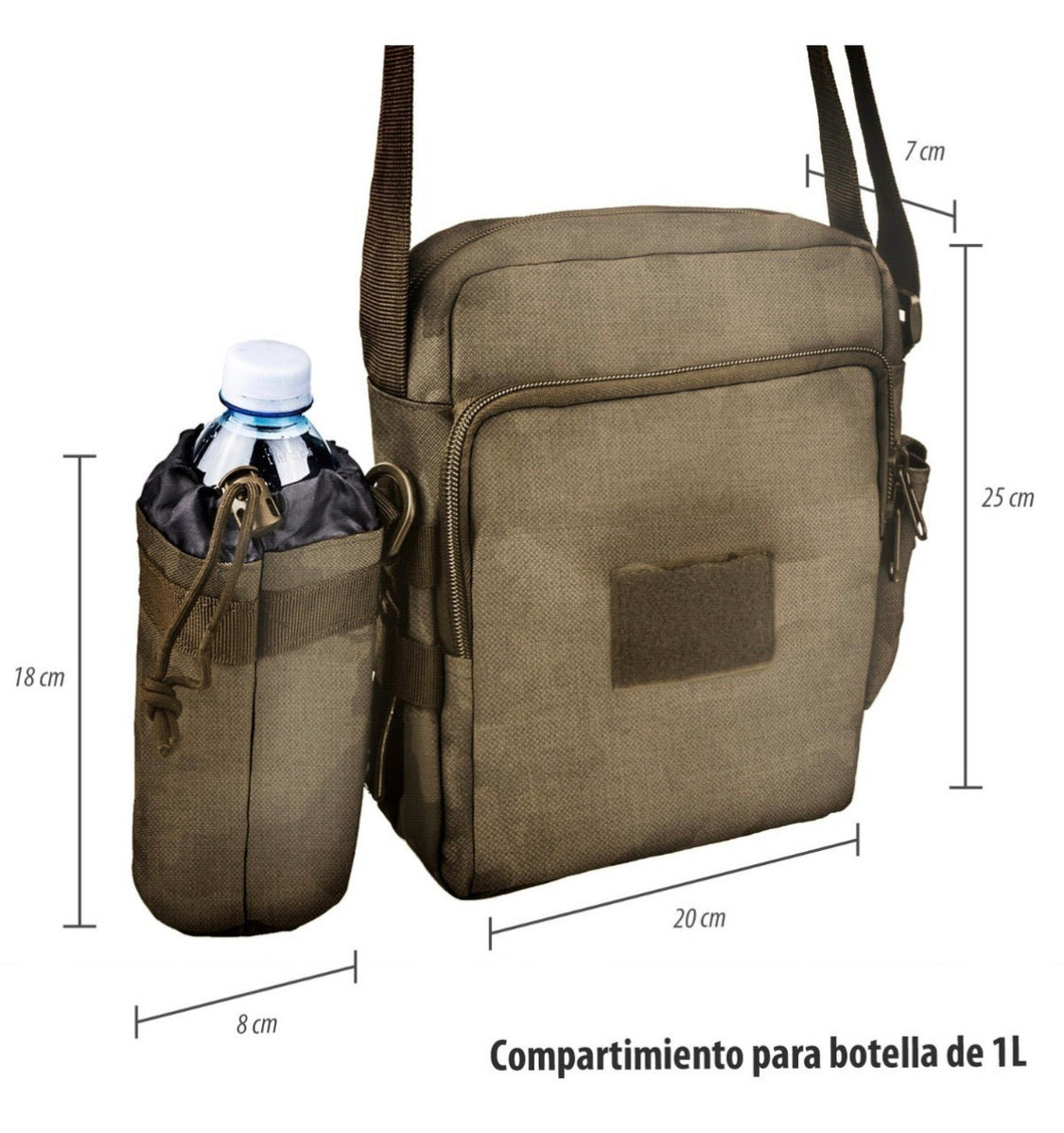 Mochila táctica inclinada con porta botella exterior de hasta 1 litro - foto 8