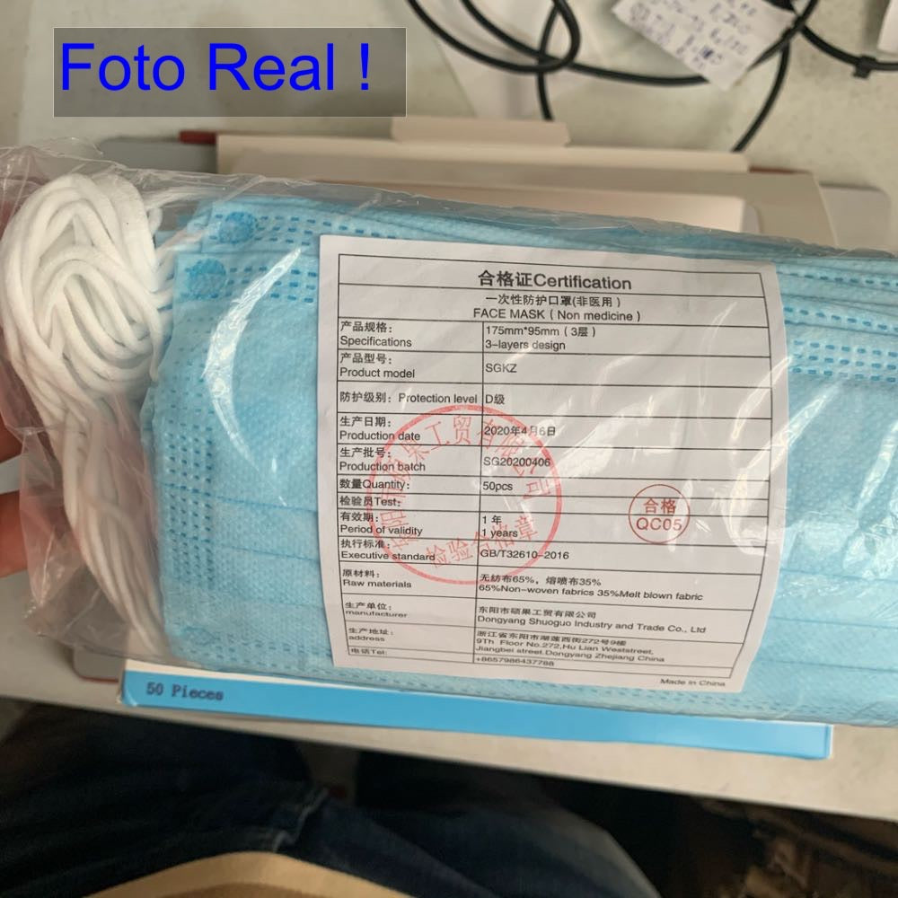 Caja con 50 cubrebocas quirúrgicos de 3 capas con certificado - foto 6