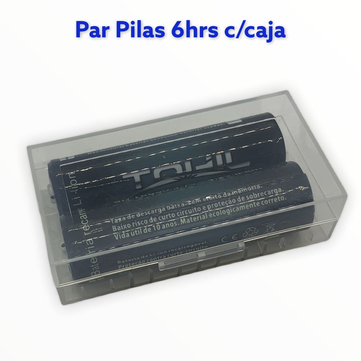 Par de pilas recargables 18650 de litio con caja