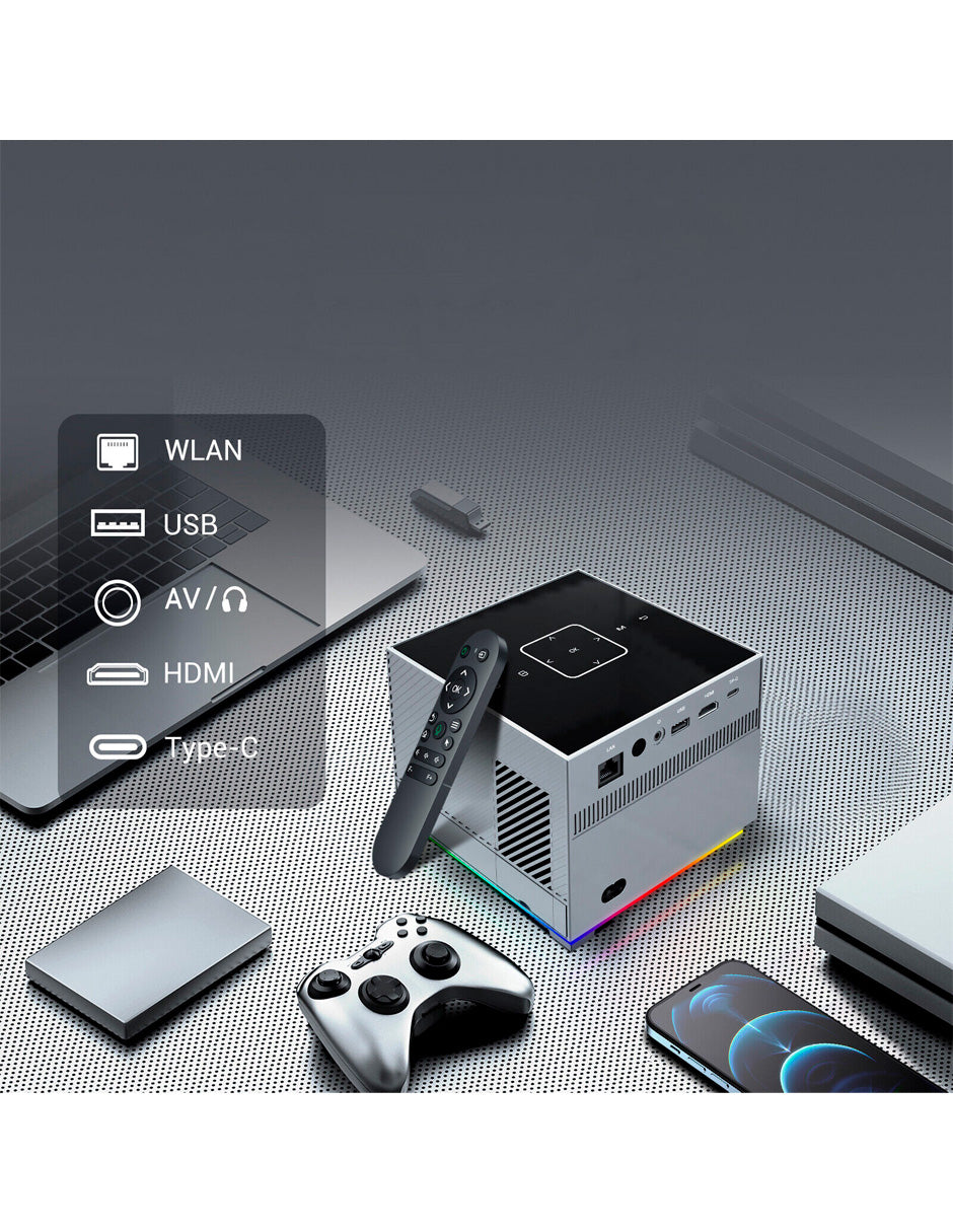 Proyector Square Petukita Box con Android Wifi Hd 1080p con Dolby