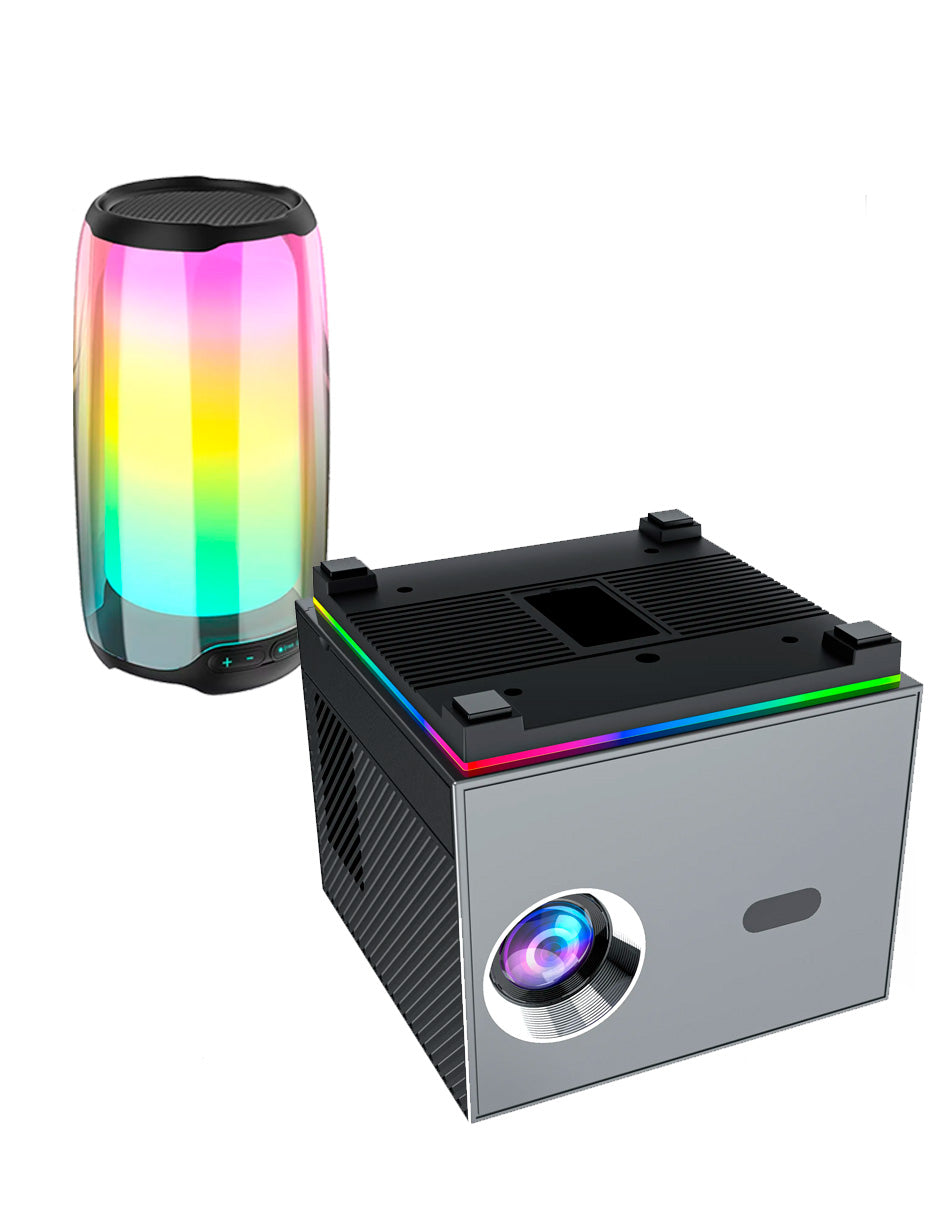 Combo Proyector Petukita Box Square con Android/Wifi Hd 1080p + Bocina Led