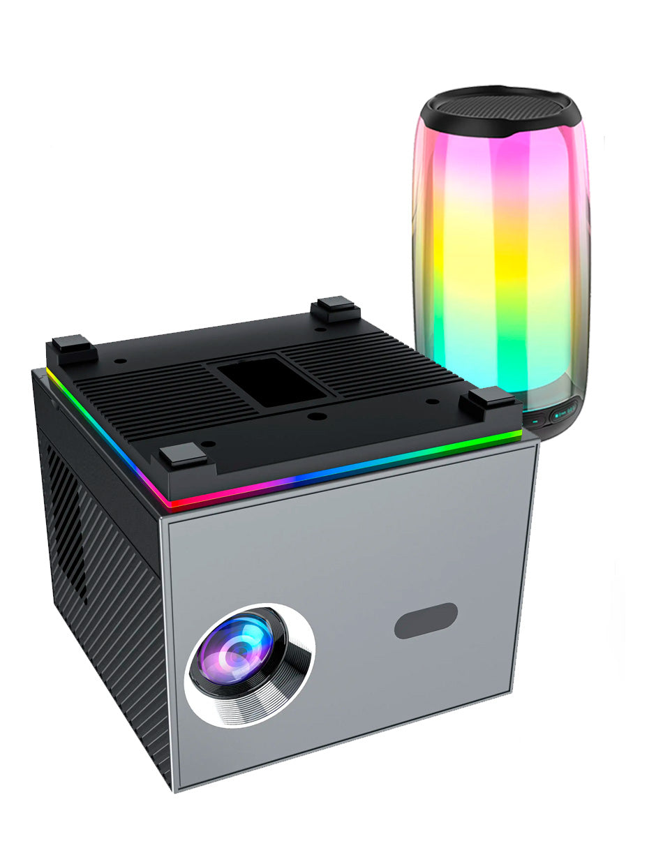 Combo Proyector Petukita Box Square con Android/Wifi Hd 1080p + Bocina Led