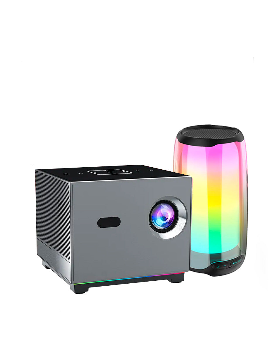 Combo Proyector Petukita Box Square con Android/Wifi Hd 1080p + Bocina Led