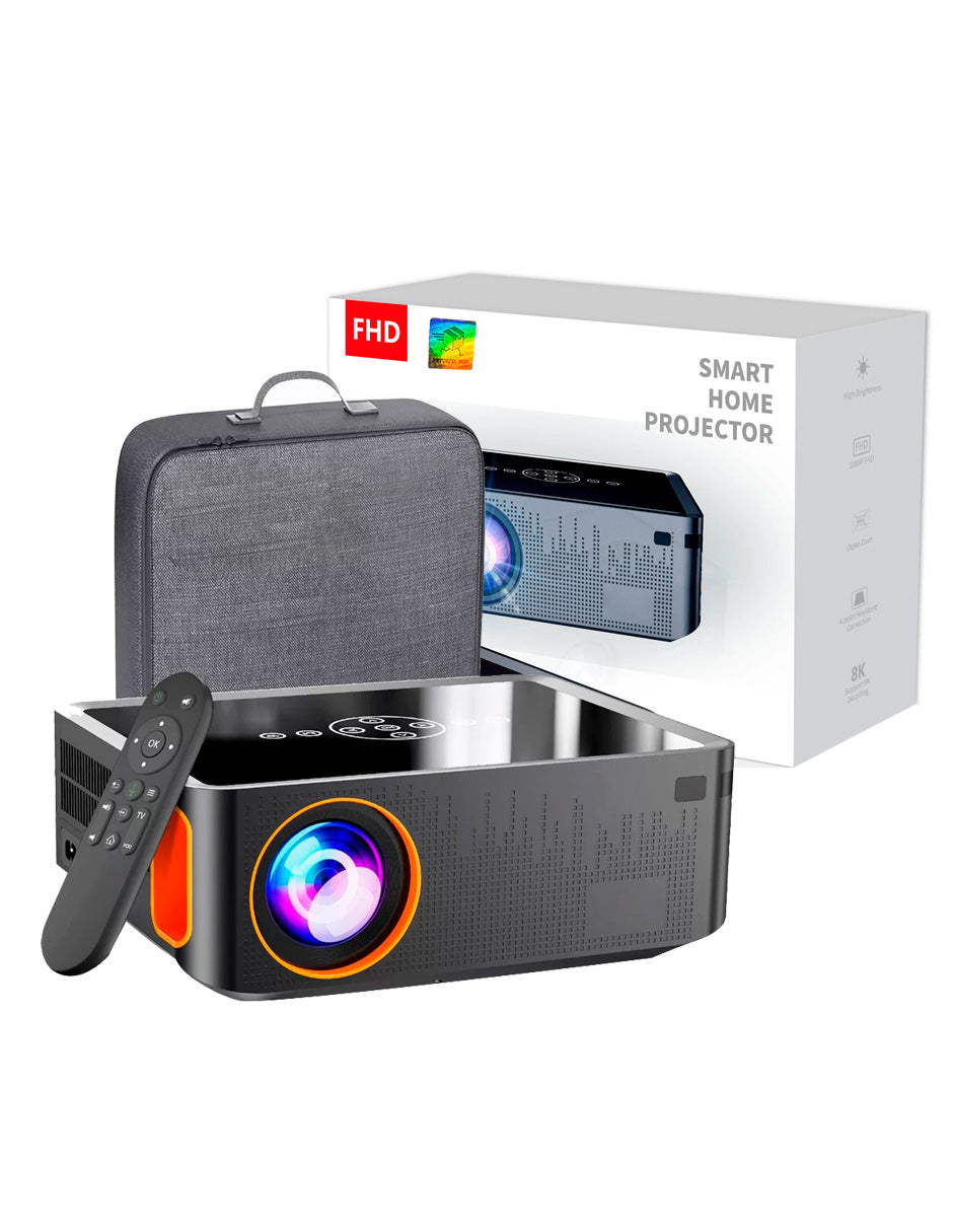 Proyector XNano Petukita Box con Android / Wifi / Full Hd 1080p Naranja + Bocina Portátil con bluetooth