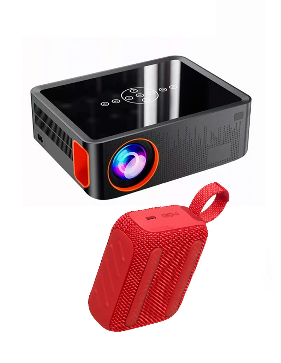 Proyector XNano Petukita Box con Android / Wifi / Full Hd 1080p Naranja + Bocina Portátil con bluetooth
