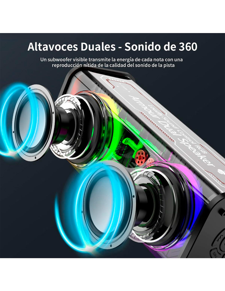 Proyector XNano Petukita Box con Android / Wifi / Full Hd 1080p Naranja + Bocina Portátil con bluetooth Luz Led