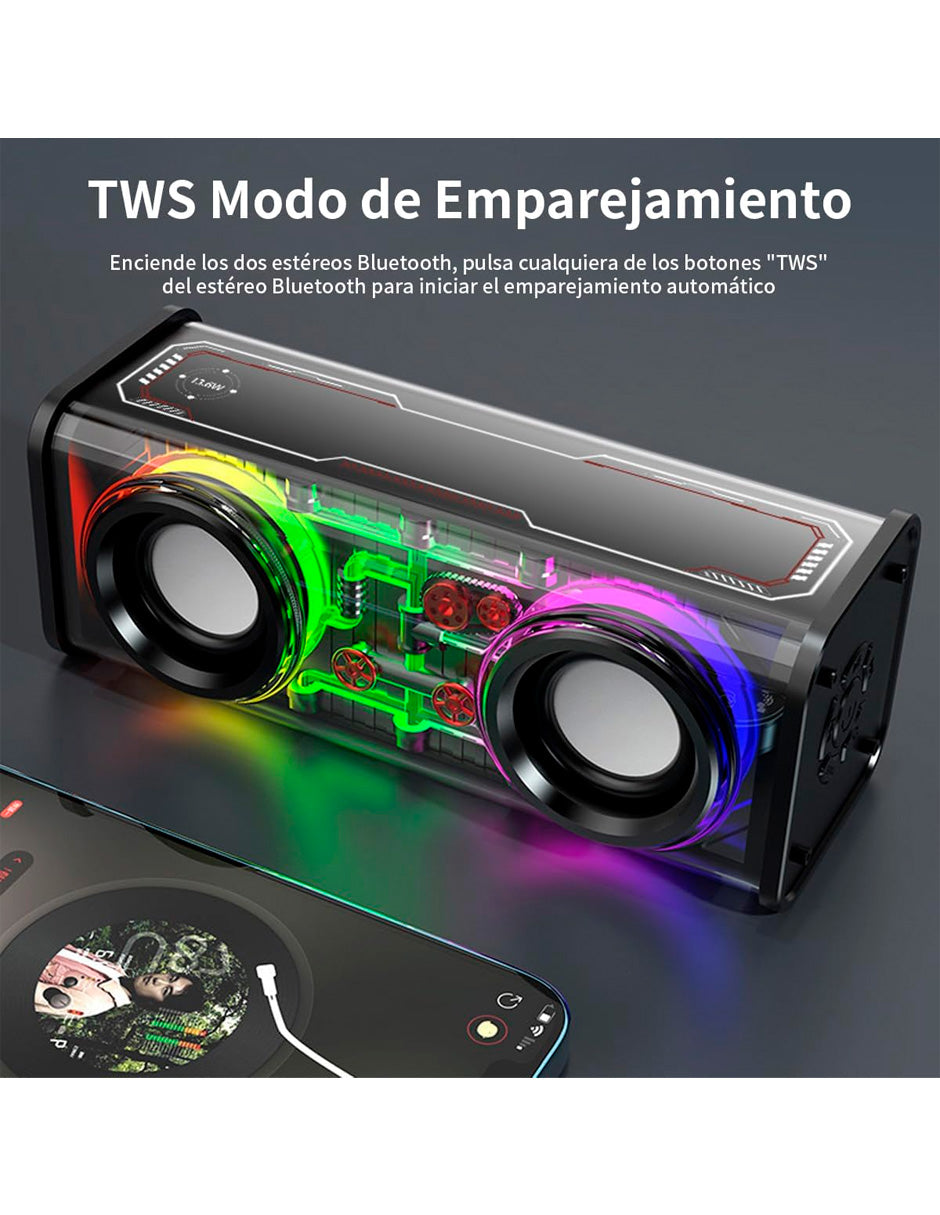 Proyector XNano Petukita Box con Android / Wifi / Full Hd 1080p Naranja + Bocina Portátil con bluetooth Luz Led