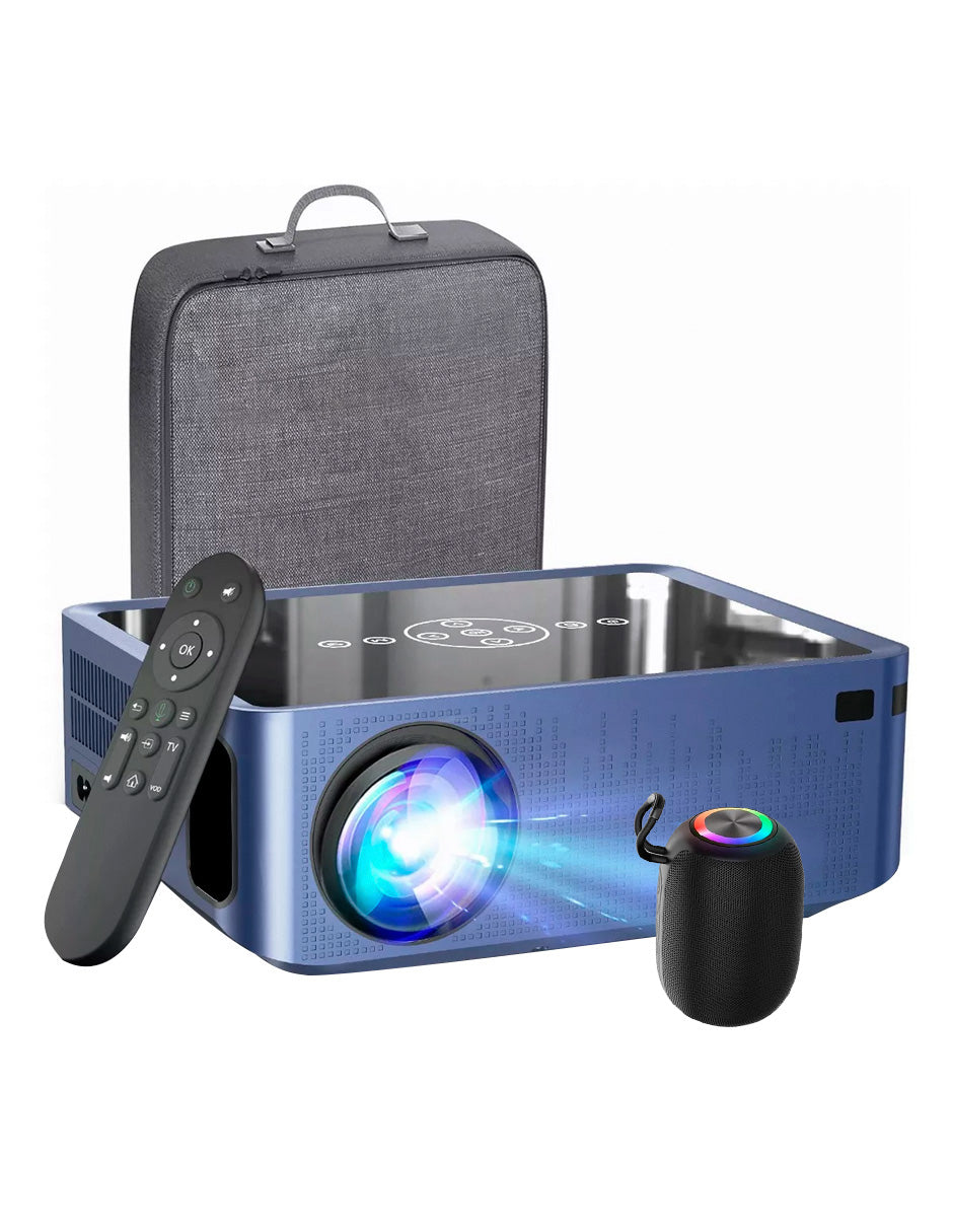 Combo Proyector XNano Petukita Box con Android / Wifi / Full Hd 1080p Azul + Bocina portátil