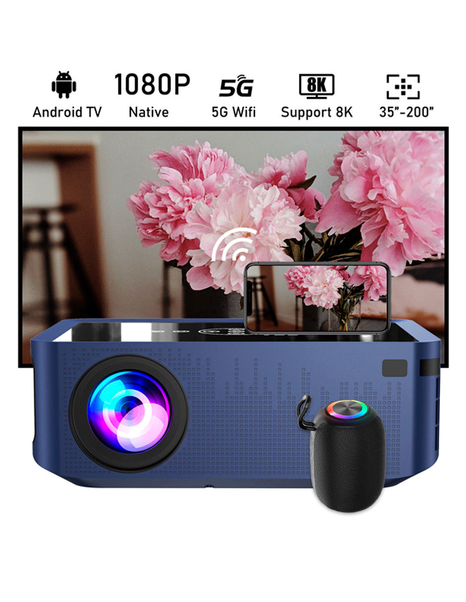 Combo Proyector XNano Petukita Box con Android / Wifi / Full Hd 1080p Azul + Bocina portátil