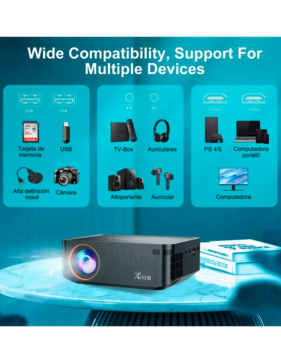 Proyector XNano Petukita Box con Android / Wifi / Full Hd 1080p Naranja