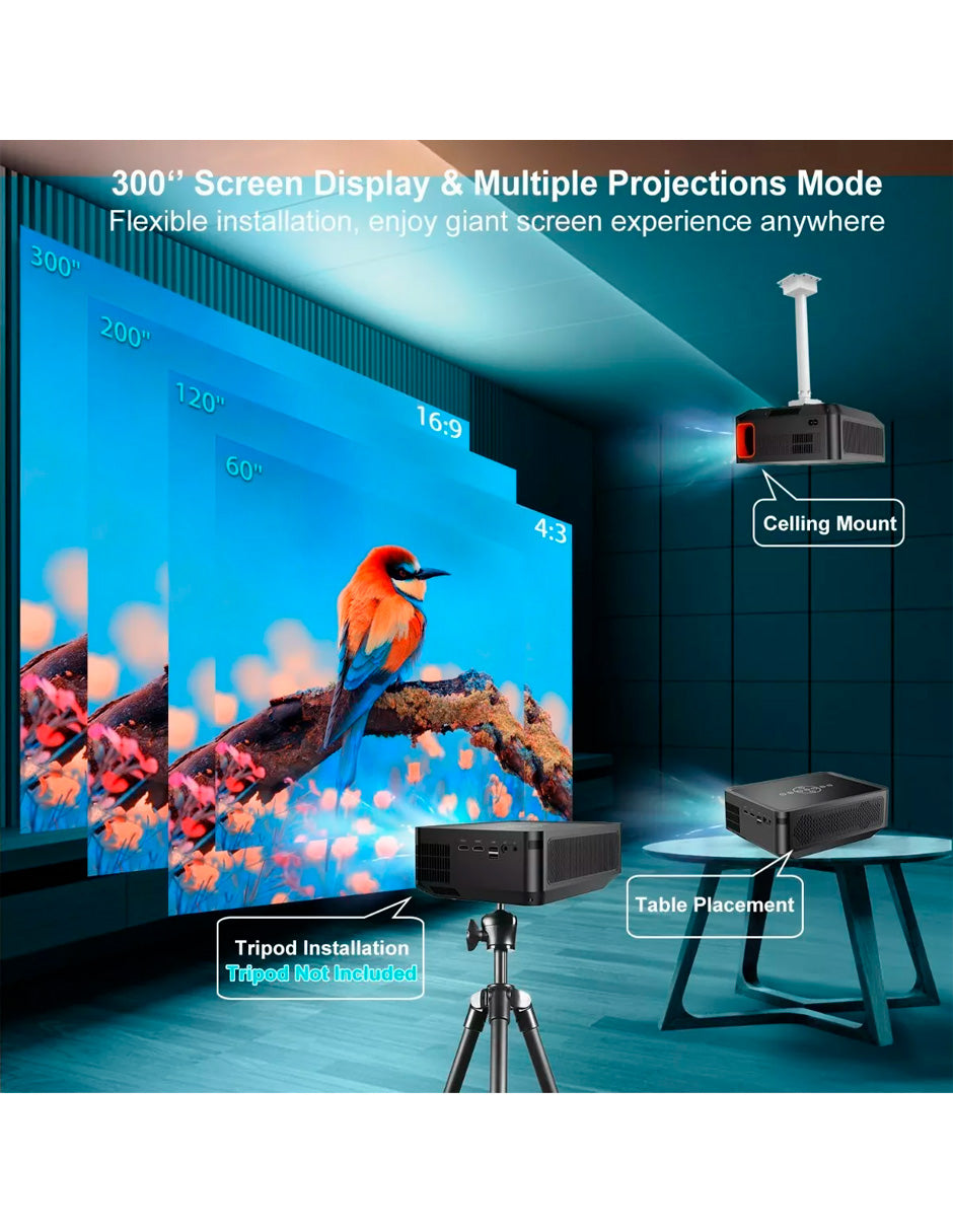 Combo Proyector XNano Petukita Box con Android / Wifi / Full Hd 1080p Azul + Bocina portátil
