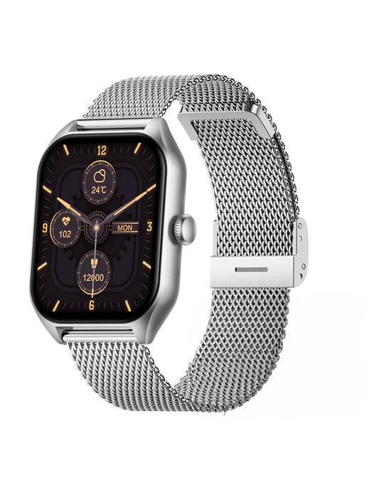 Smartwatch 01J Pantalla Touch con Llamada Bluetooth Compatible IOS/ANDROID PLATA