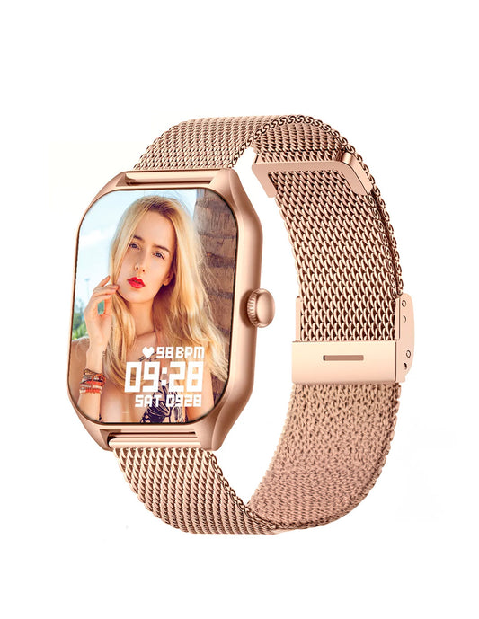 Smartwatch 01J Pantalla Touch con Llamada Bluetooth Compatible IOS/ANDROID DORADO