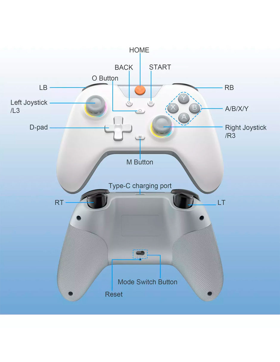 Control X05 Bluetooth Inalambrico Gamepad Multi-Plataforma Blanco