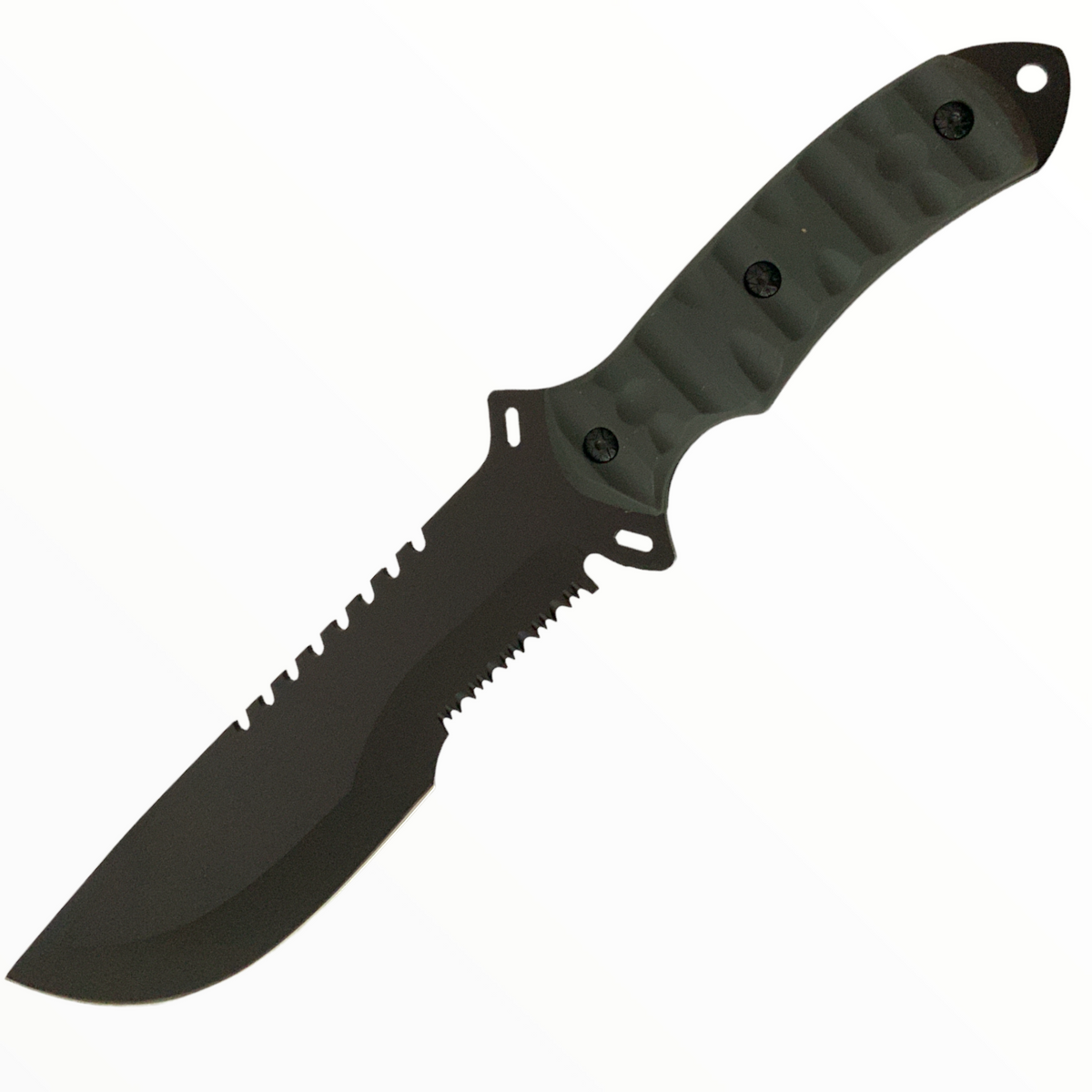 Cuchillo estilo rambo de hoja larga y ancha con funda 108-1-4