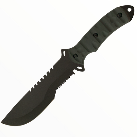 Cuchillo estilo rambo de hoja larga y ancha con funda 108-1-4