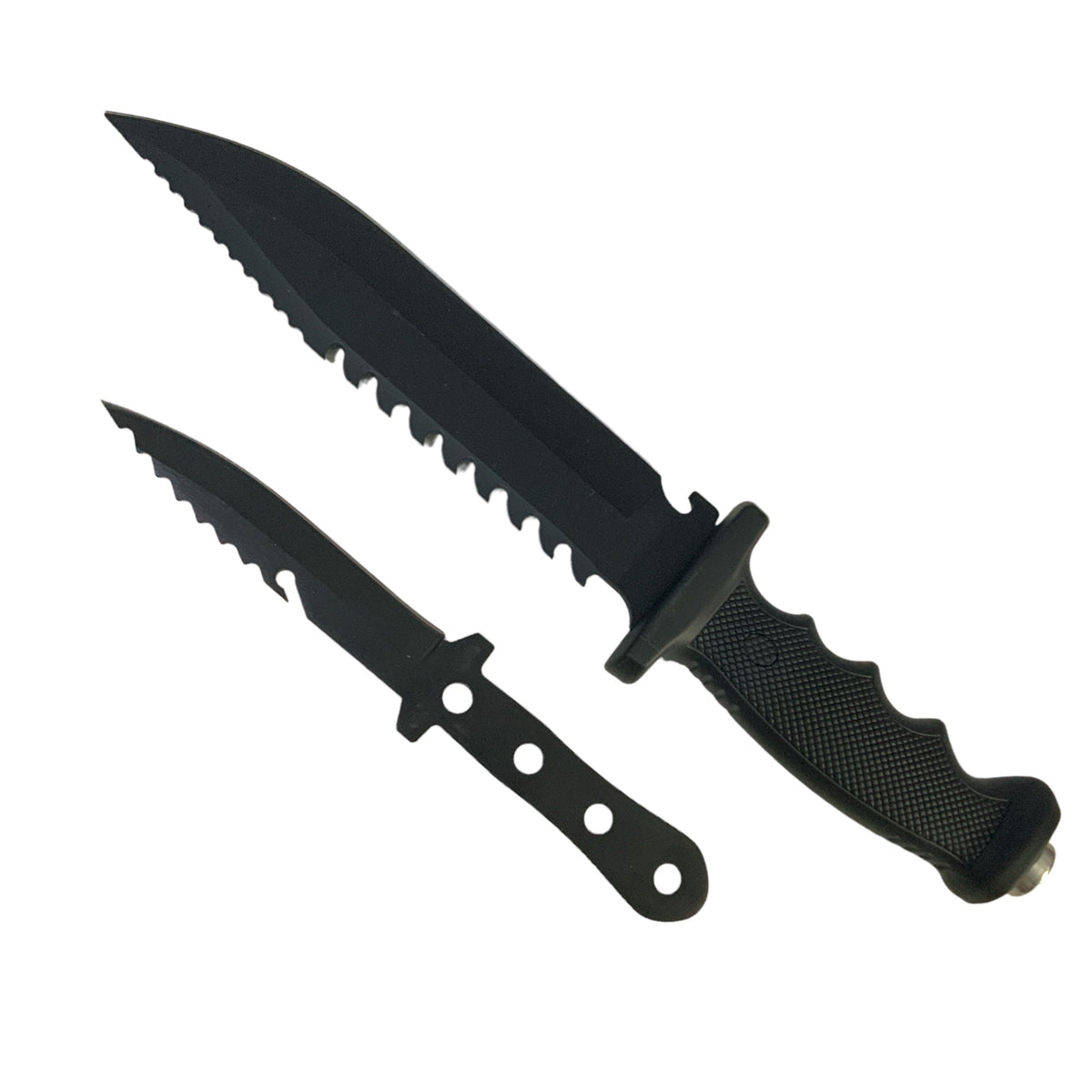 Cuchillo de supervivencia 2 en 1 con mini cuchillo auxiliar y funda rígida