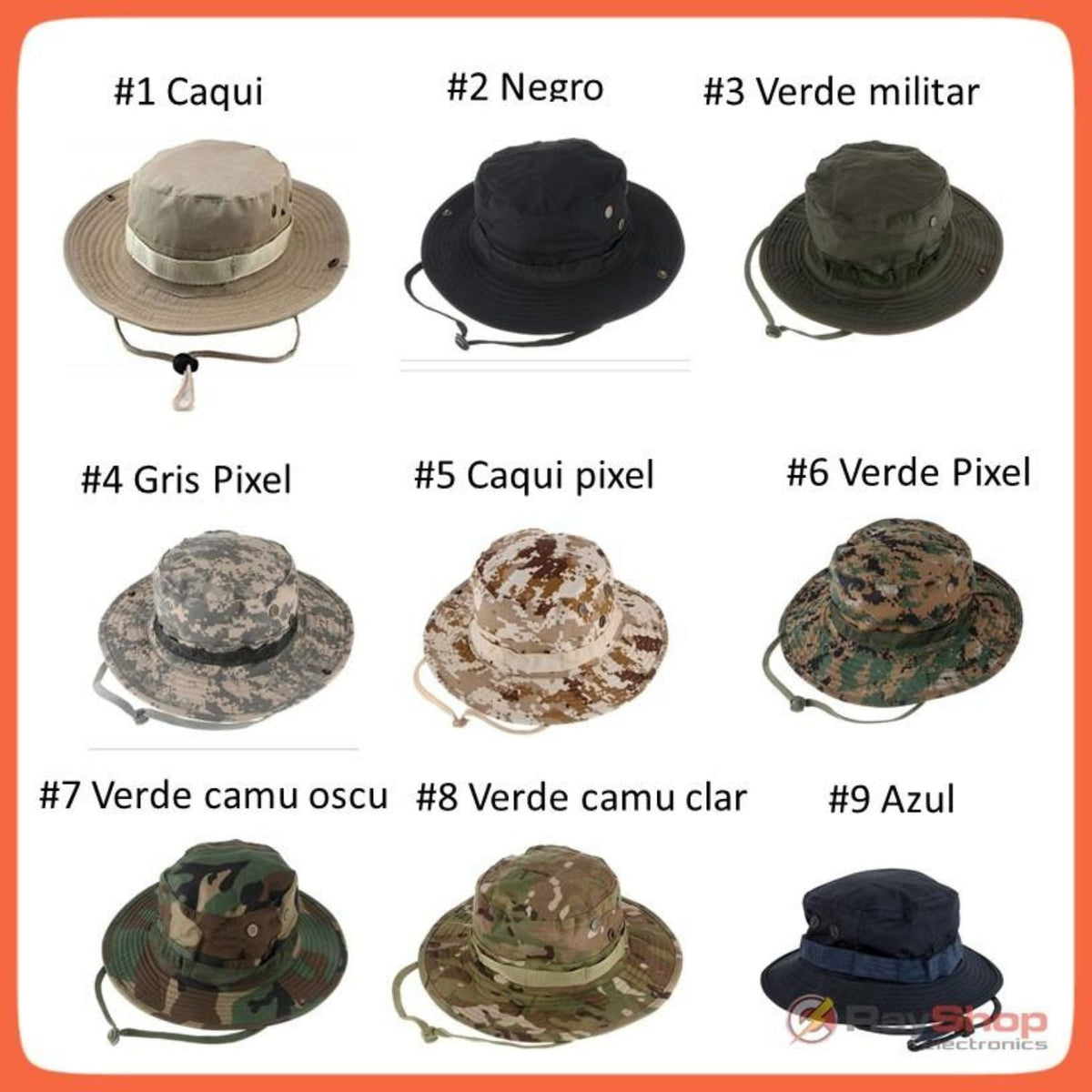 Sombrero boonie táctico ajustable con correa de barbilla - foto 13