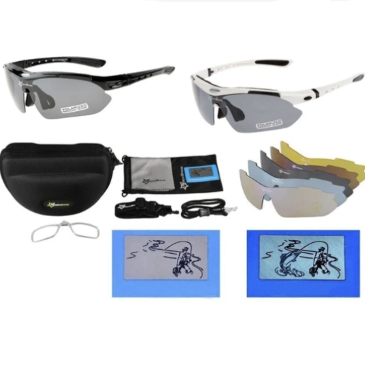 Gafas tácticas deportivas con 5 lentes intercambiables y estuche
