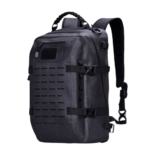 Mochila tipo banco para camping, en piel con corte láser
