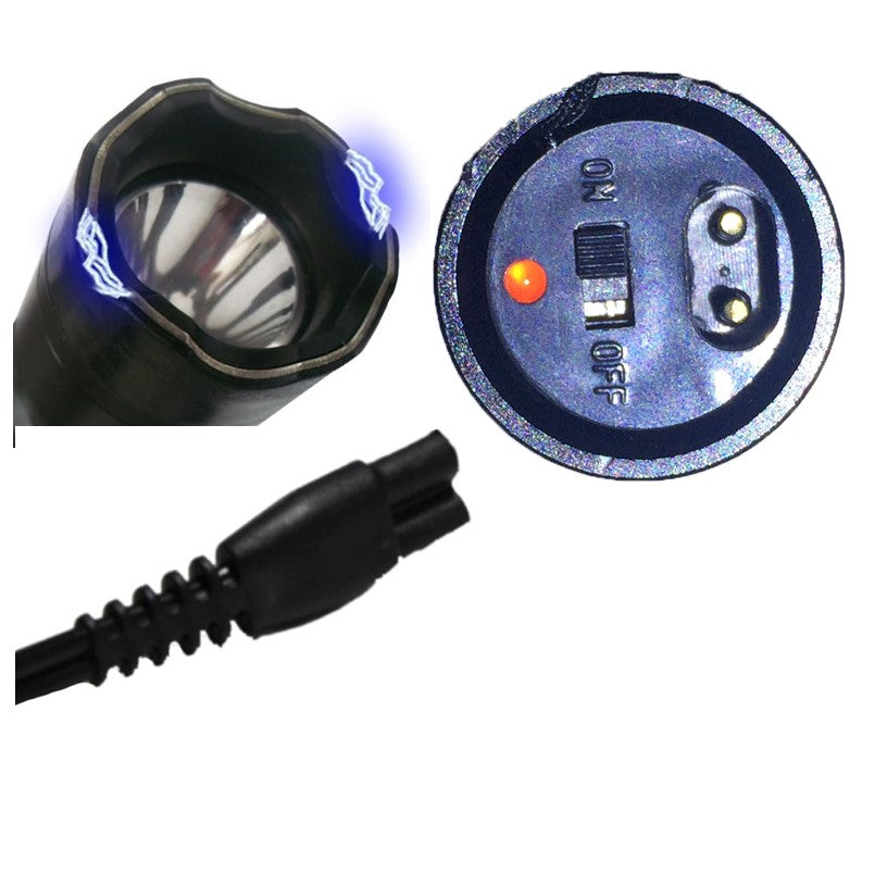 Bastón con lámpara LED y paralizador eléctrico recargable de aluminio - foto 2