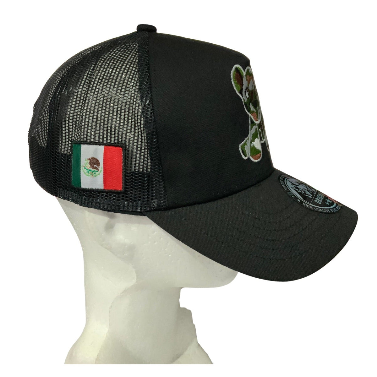 Gorra trucker negra con bordado 3D, malla y ajuste trasero - foto 5