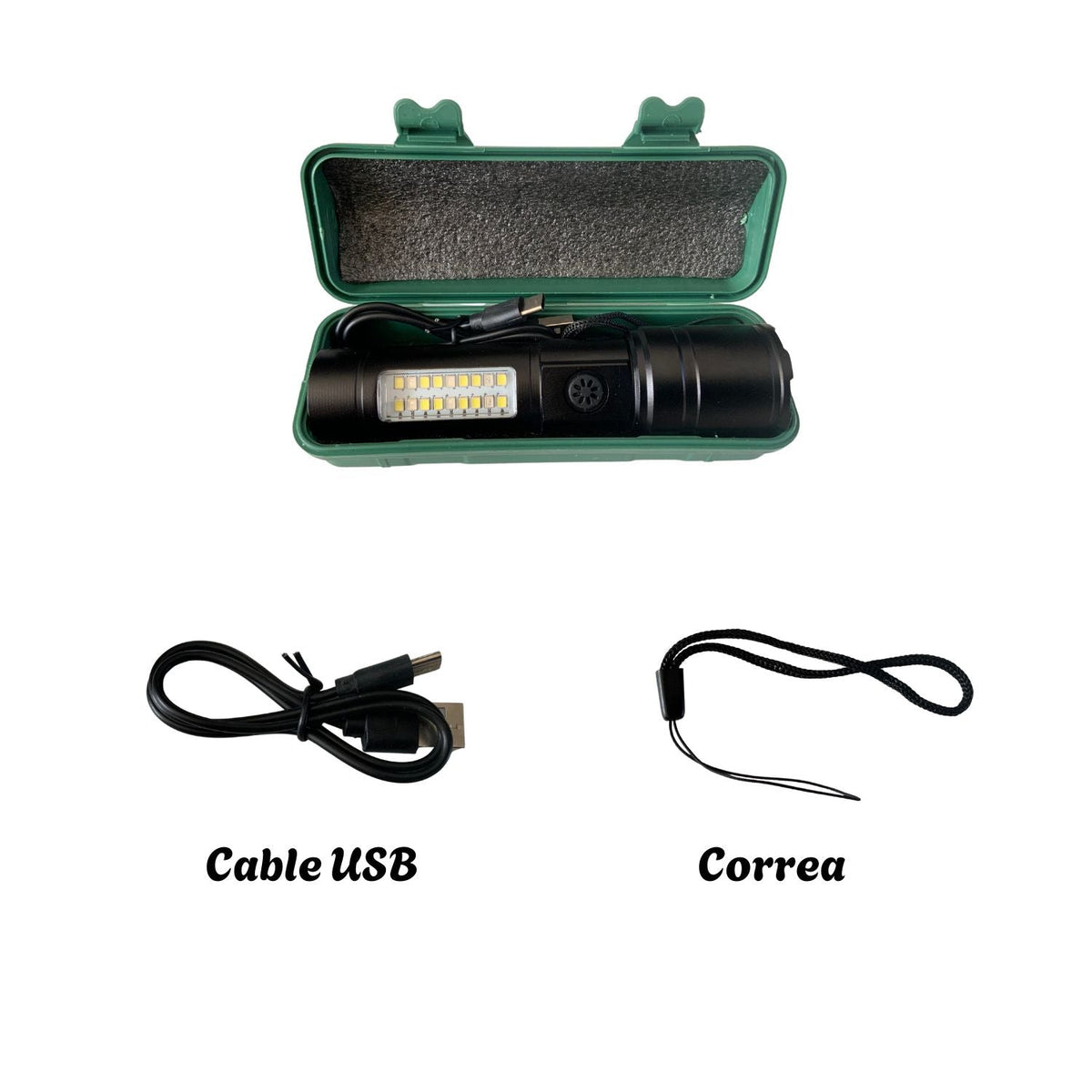 Lámpara de 5 modos con COB lateral, luz roja y carga USB NG06A - foto 2