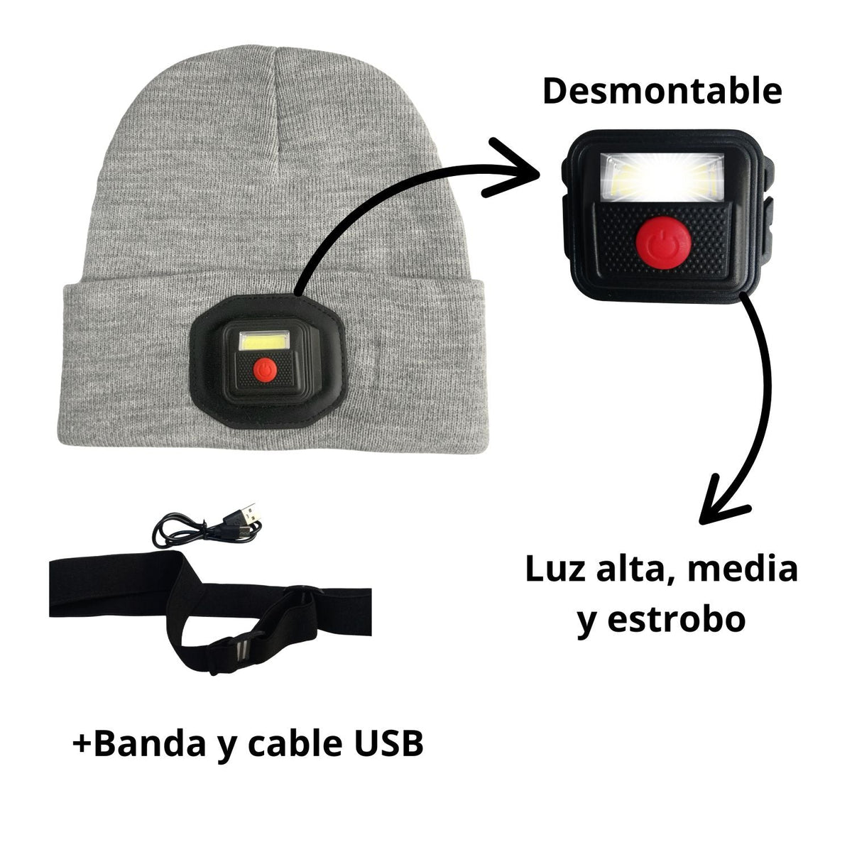Gorro con luz LED recargable LTY20 - foto 2