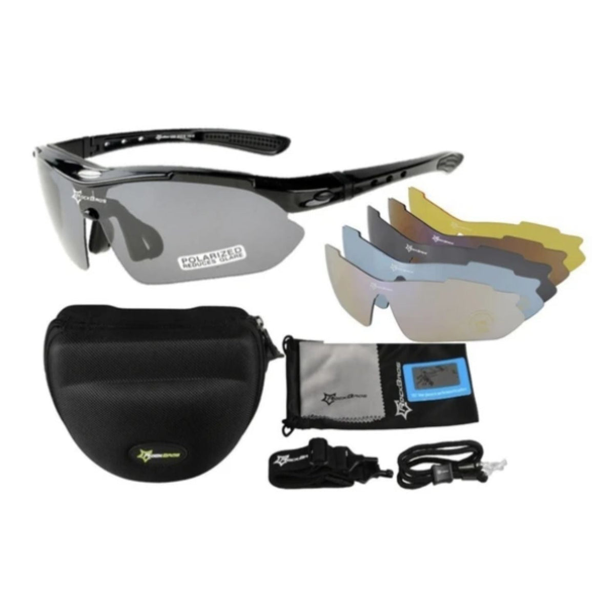Gafas tácticas deportivas con 5 lentes intercambiables y estuche - foto 2