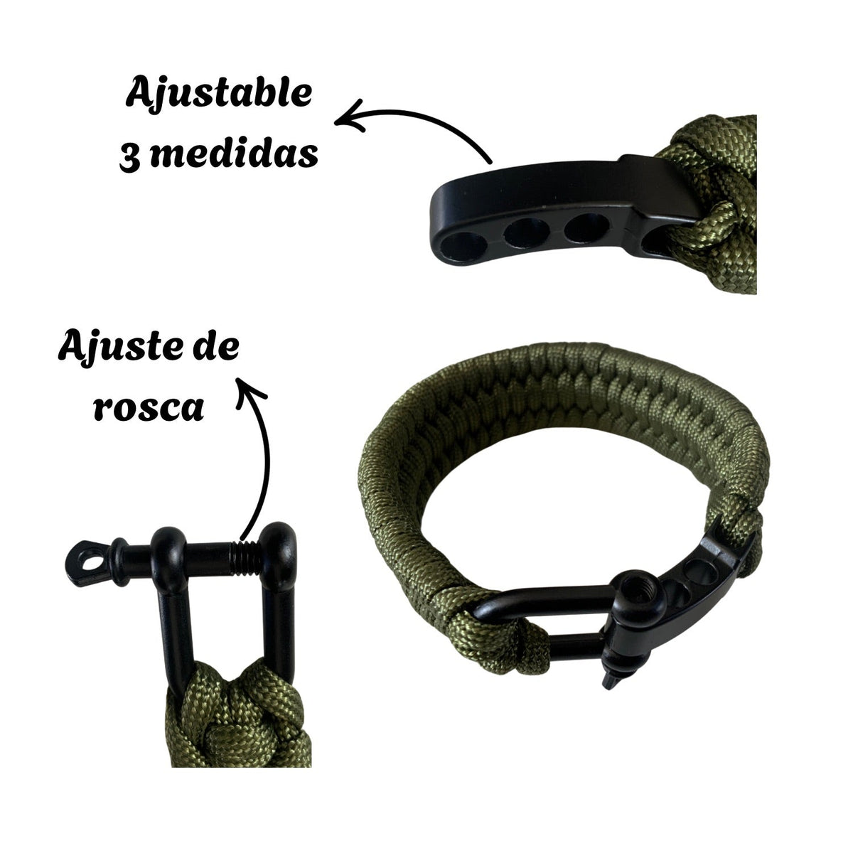 Pulsera paracord doble panza de víbora BB886 - foto 2