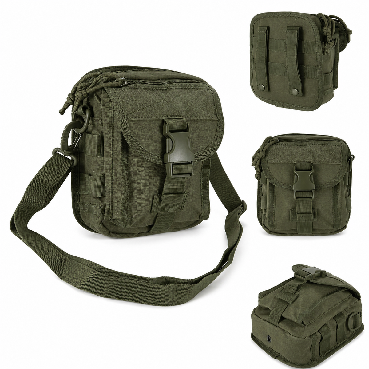 Bolsa táctica cruzada MOLLE de nylon 600D con 5 compartimentos - foto 2