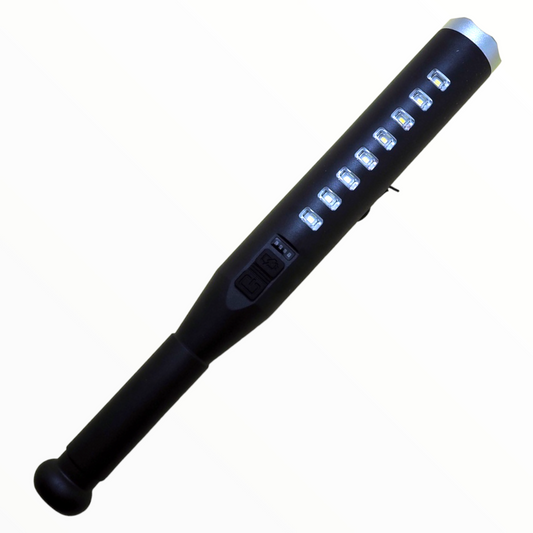 Linterna con forma de bat de béisbol, 9 LED y 4 pasos 808-390-3