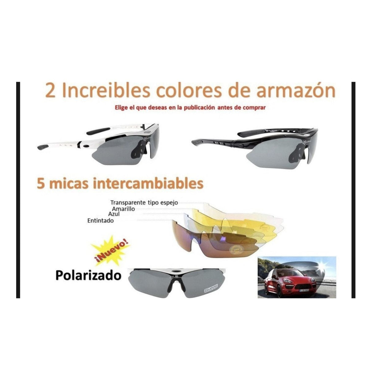 Gafas tácticas deportivas con 5 lentes intercambiables y estuche - foto 4