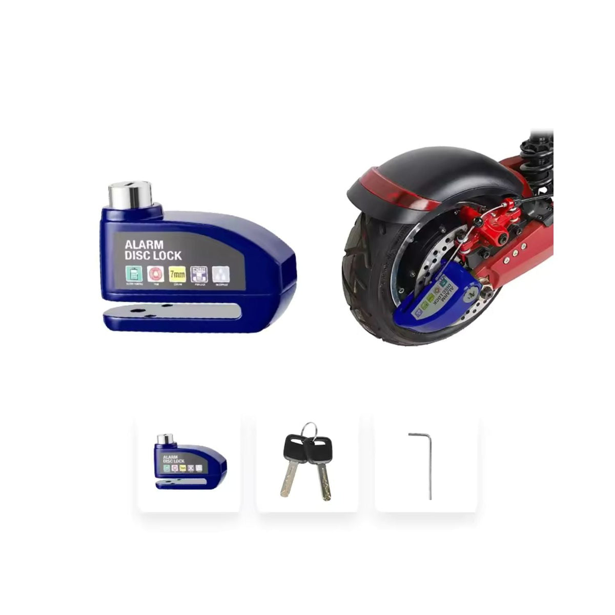 Candado para disco de freno de moto con alarma y sensor S1409 - foto 5