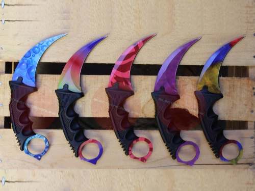 Cuchillo karambit de hoja curva fija con funda, para campismo - foto 2