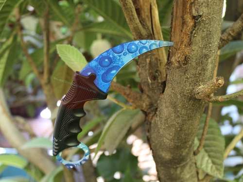 Cuchillo karambit de hoja curva fija con funda, para campismo - foto 3