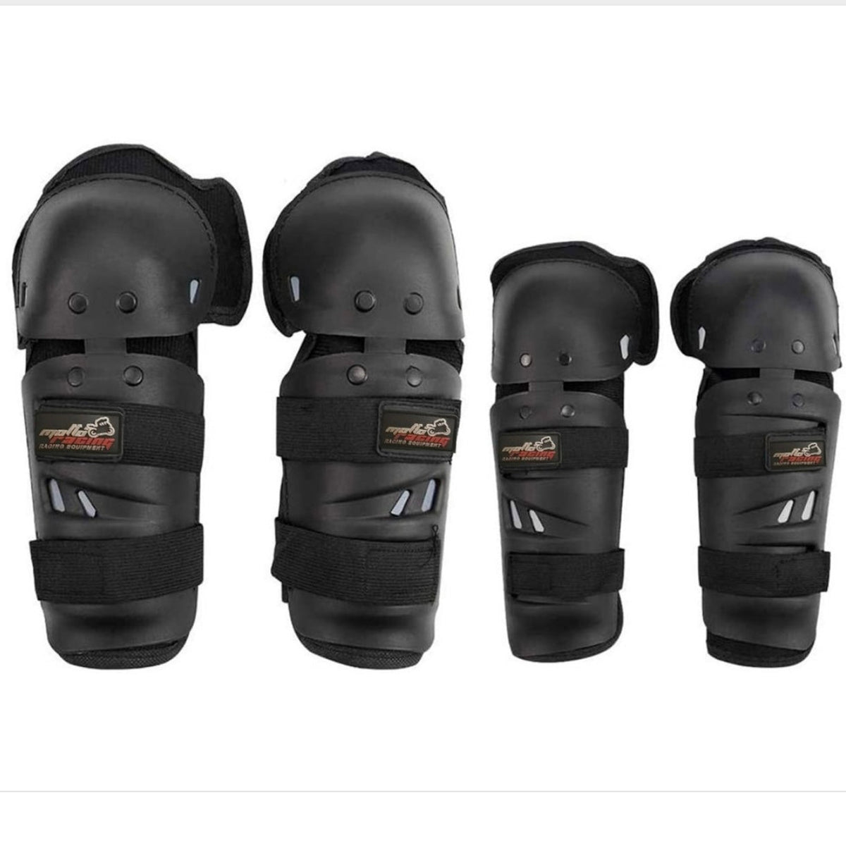 Set de rodilleras y coderas rígidas ABS para moto, ciclismo y airsoft
