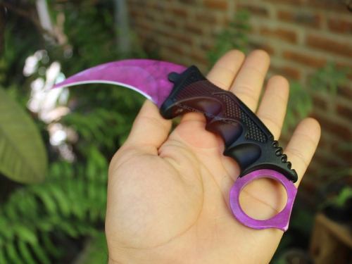 Cuchillo karambit de hoja curva fija con funda, para campismo - foto 7