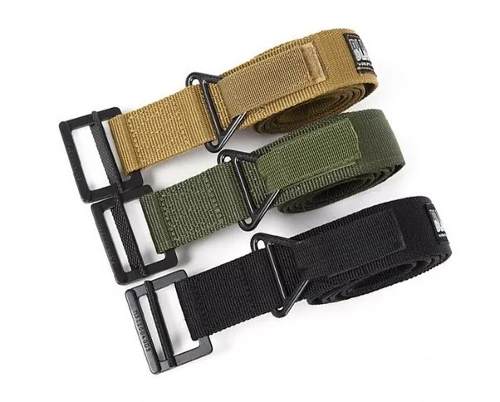 Cinturón táctico CQB de nylon con hebillas de acero y argolla frontal (X231)