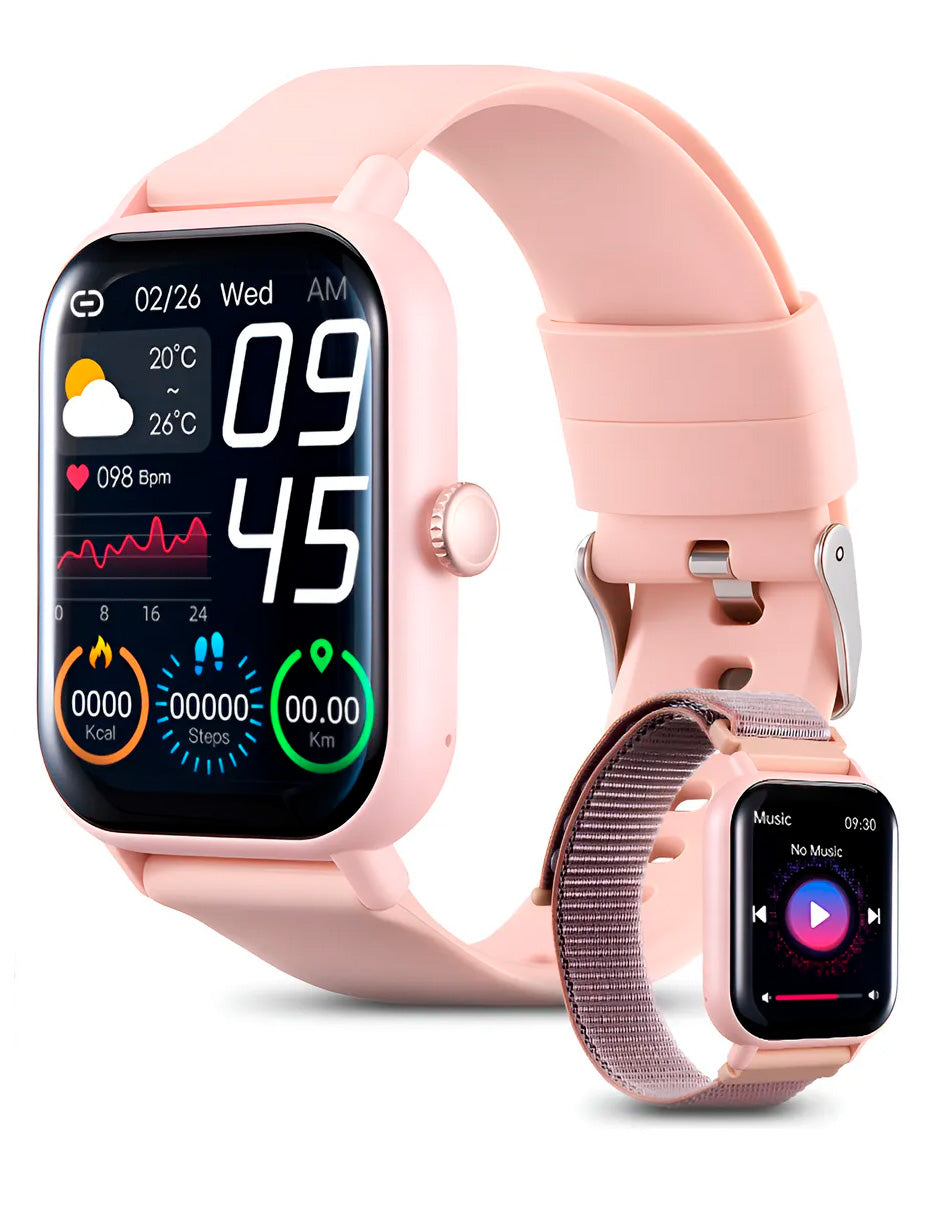 Reloj Inteligente Petukita Box Quopiy reloj Deportes con Asistente - Rosa