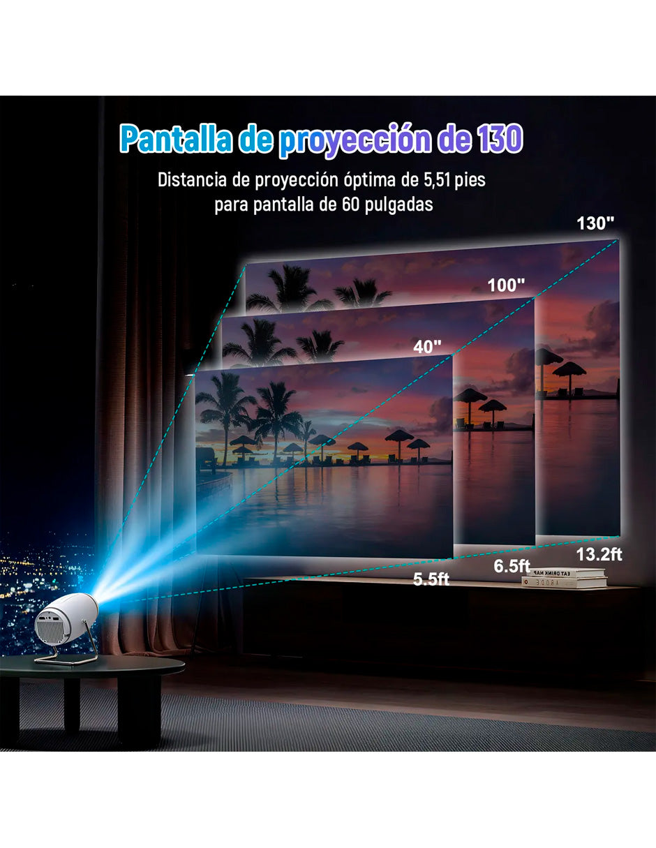 Petukita Box Mini Proyector P2WH – Mini con LED 1080p HD