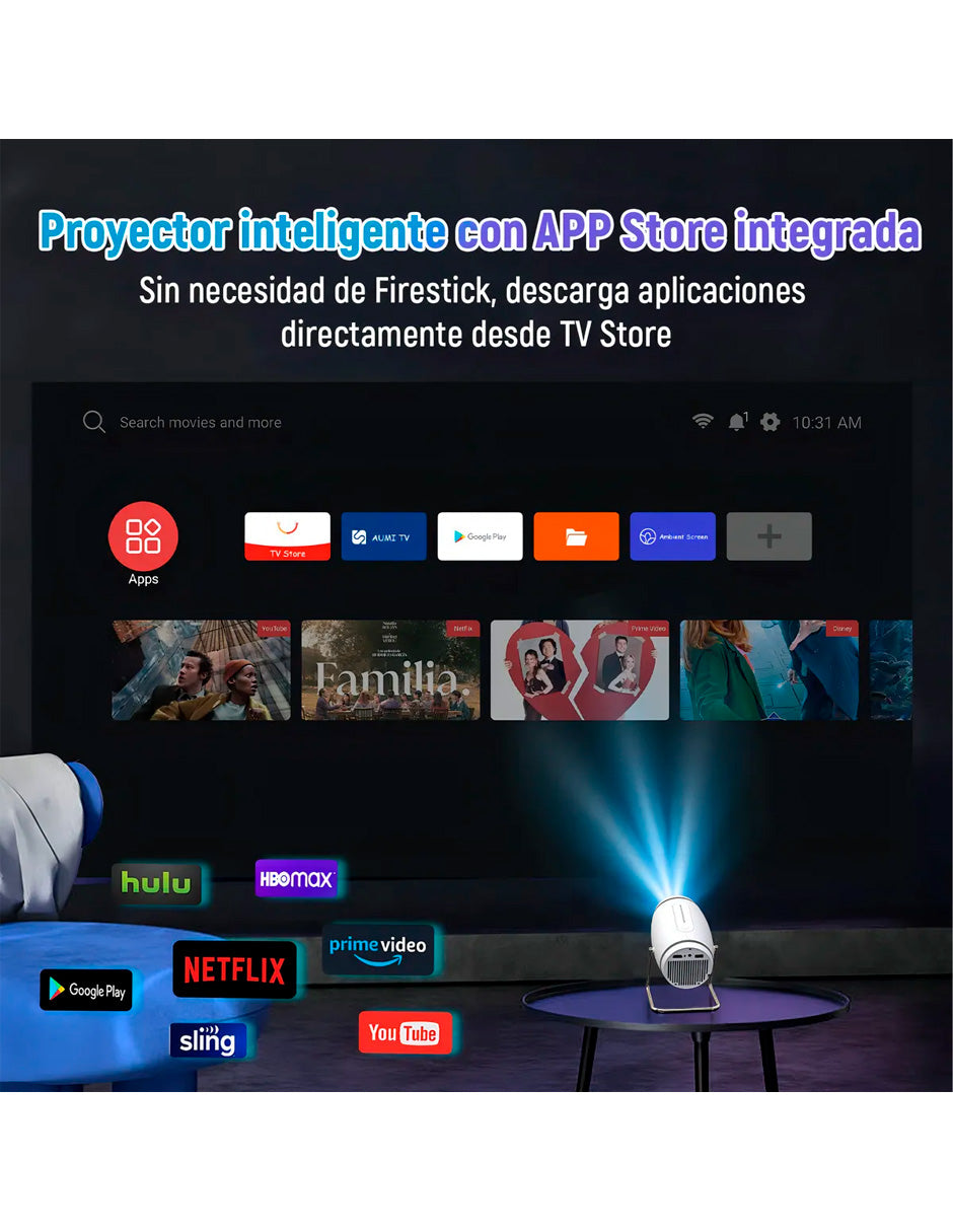 Petukita Box Mini Proyector P2WH – Mini con LED 1080p HD