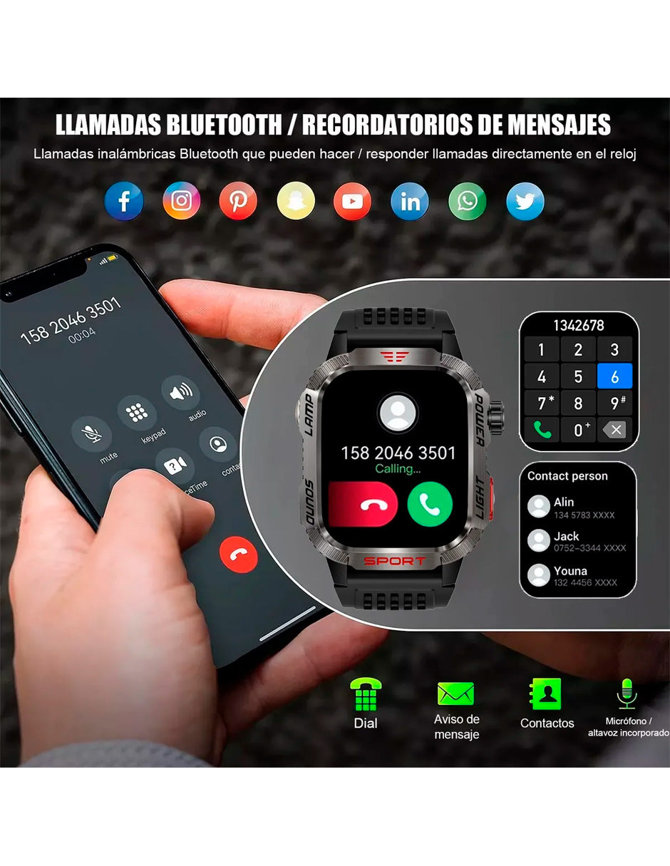 Smartwatch Petukita Box JKT29 Militar Deportivo