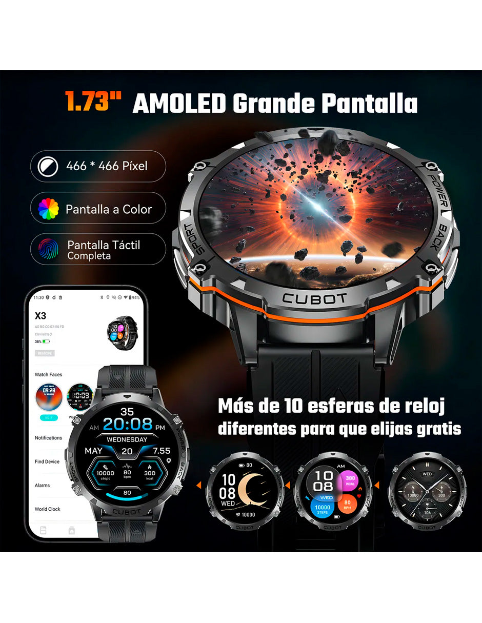 Petukita Box X3 Smartwatch Militar con IA y Ultra Batería de 900 mAh