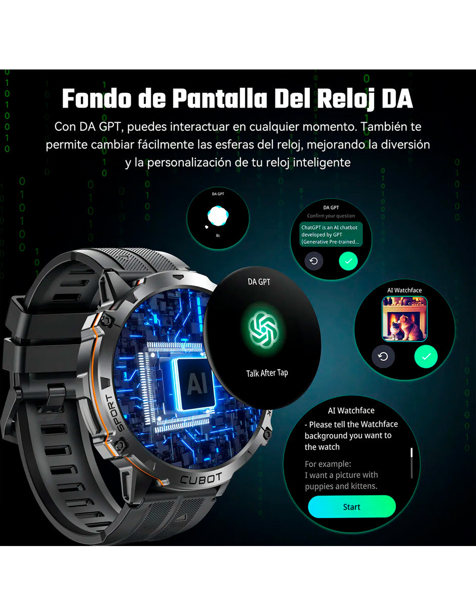 Petukita Box X3 Smartwatch Militar con IA y Ultra Batería de 900 mAh