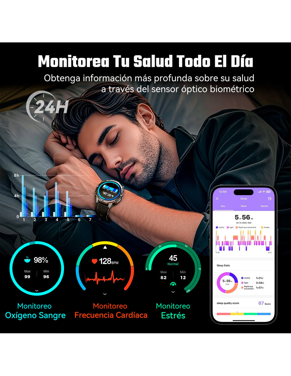 Petukita Box X3 Smartwatch Militar con IA y Ultra Batería de 900 mAh