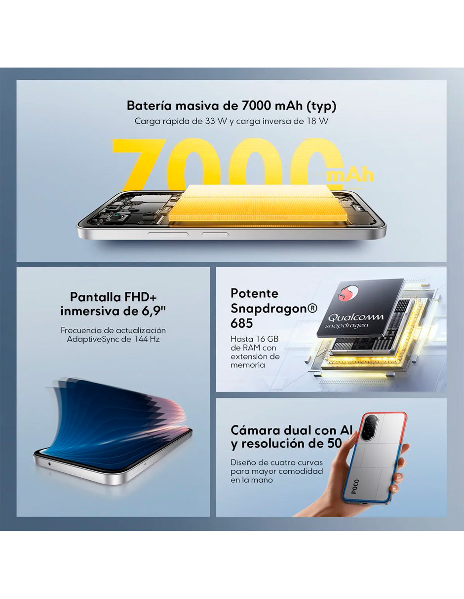 Celular Xiaomi Pocophone Poco M7 Dual SIM 128GB 6GB RAM Negro