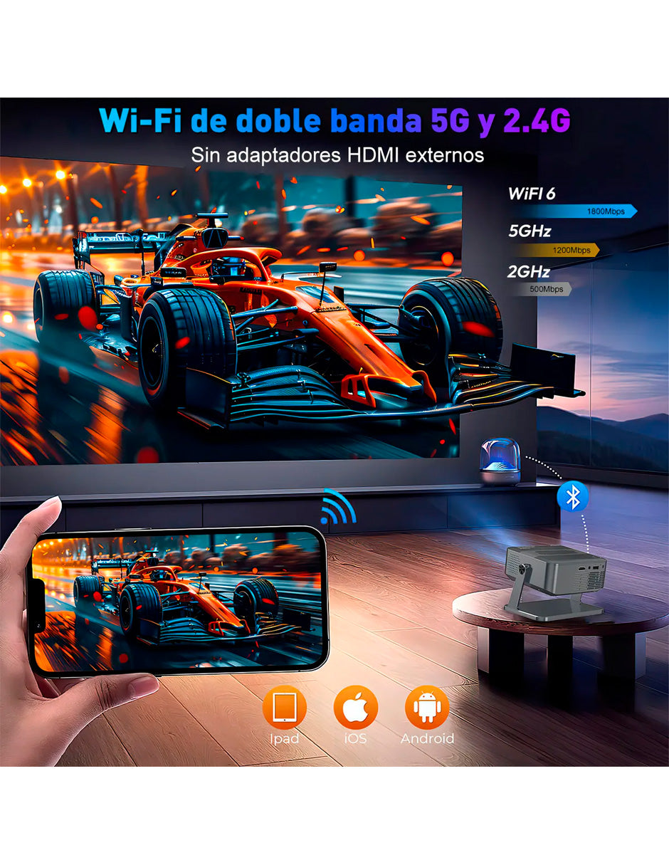 Proyector Petukita Box HA109 4K Android 14000lm