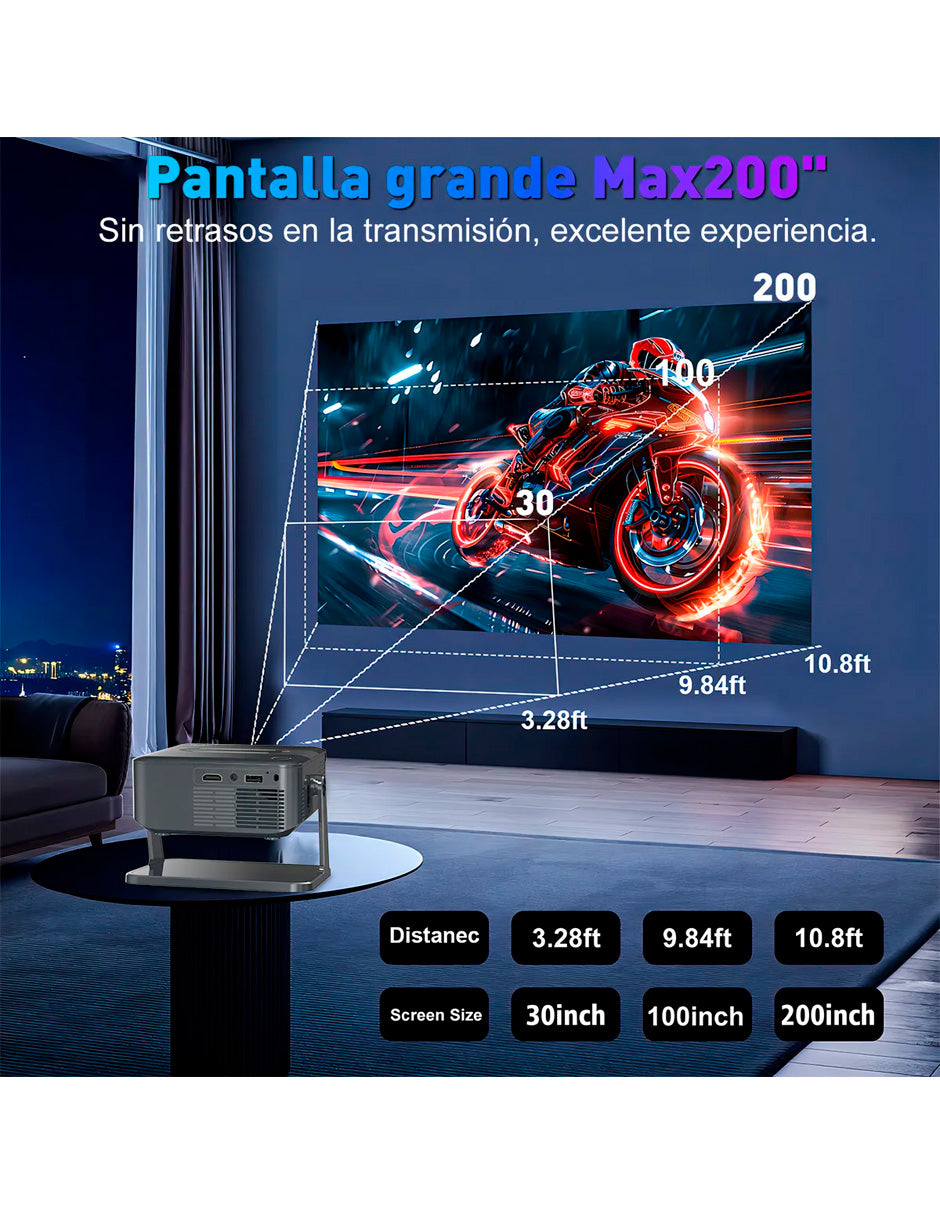 Proyector Petukita Box HA109 4K Android 14000lm